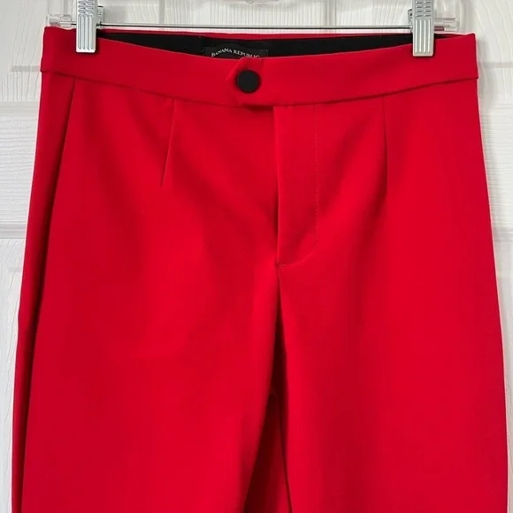 Banana Republic high rise red SLIM SCULPTWEAVE PANT size 4